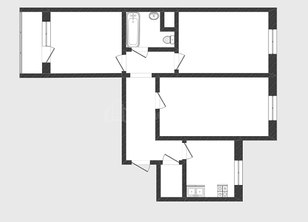 3-к квартира, 65 кв.м., улица Александра Логунова, 20