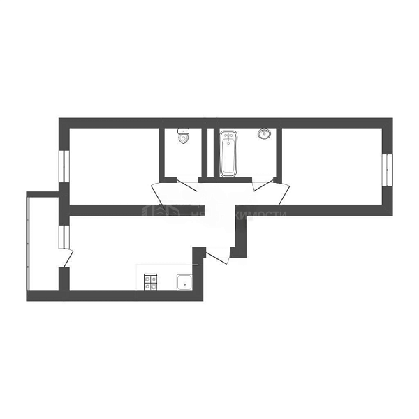 2-к квартира, 52 кв.м., улица Владимира Бахарева, 3