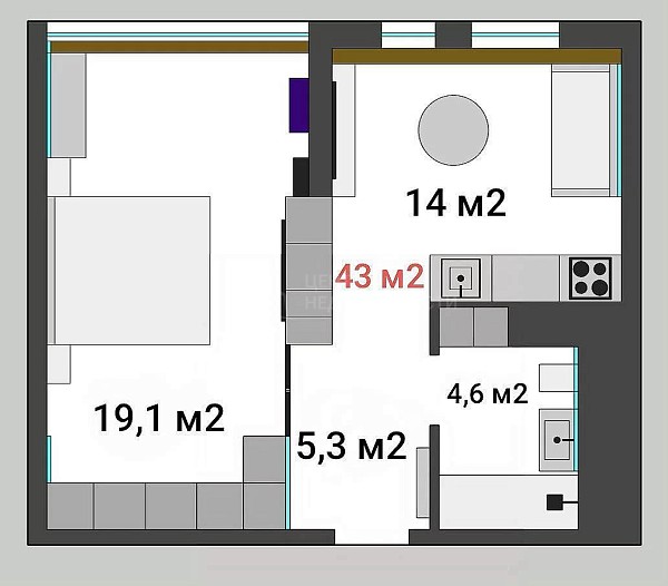 1-к квартира, 36 кв.м., улица Пожарных и Спасателей, 3к1