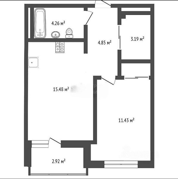 1-к квартира, 34 кв.м., улица Сергея Джанбровского, 27к2
