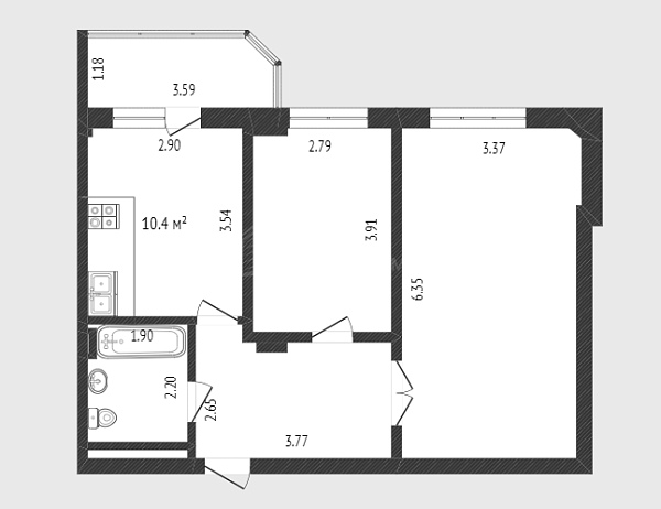 2-к квартира, 55 кв.м., Депутатская улица, 112