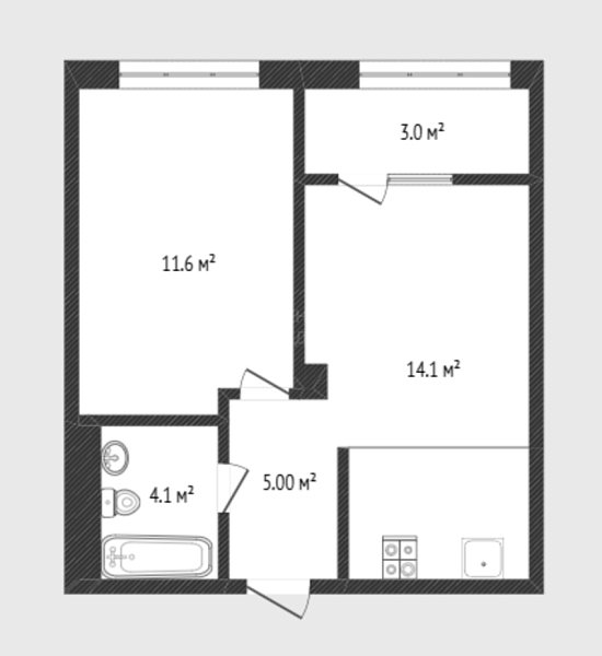 1-к квартира, 42 кв.м., улица Бориса Прудаева, 7