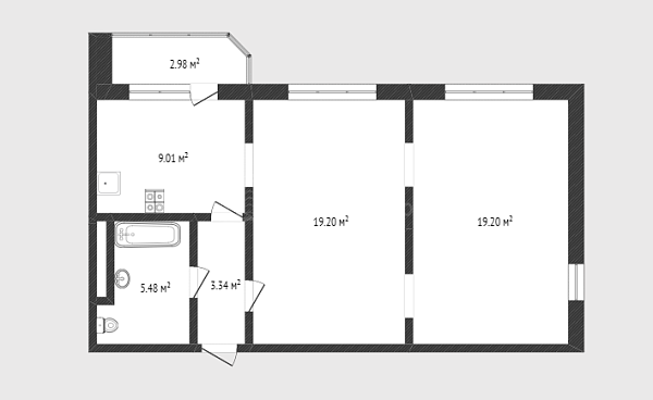 2-к квартира, 56 кв.м., улица Федюнинского, 58к2