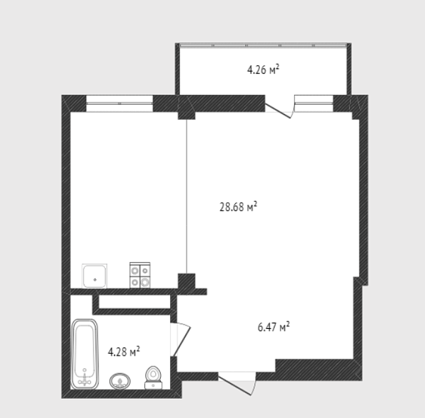 Студия, 39 кв.м., Кремлёвская улица, 112к4