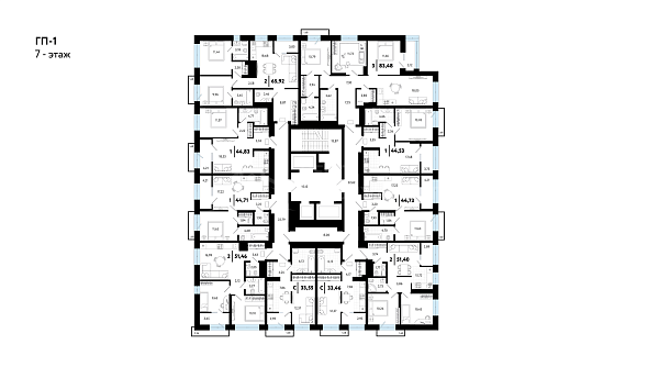 3-к квартира в новостройке, 83 кв.м.