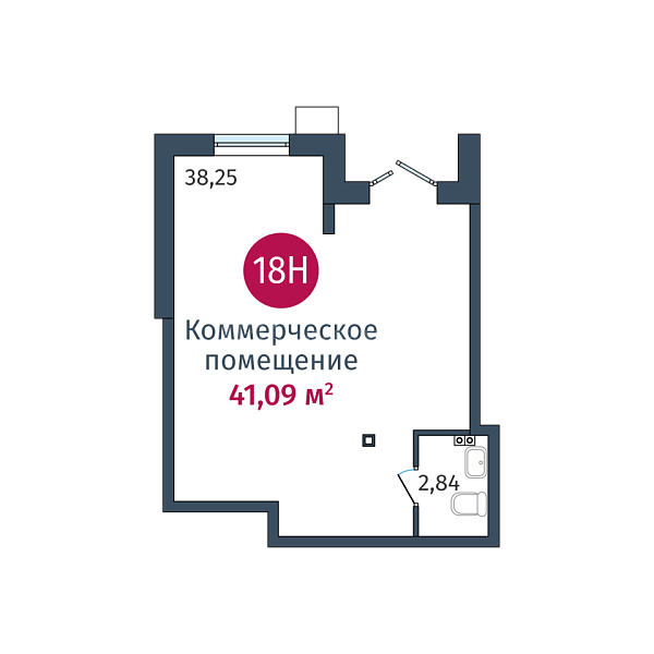 Квартира в новостройке, 41 кв.м., улица Сергея Джанбровского,  д. 27, к. 2