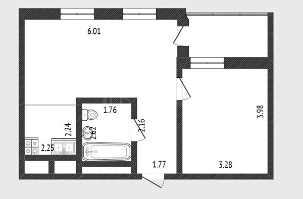 1-к квартира, 45 кв.м., Тюменская улица, 1к1