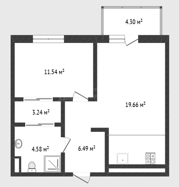 2-к квартира, 44 кв.м., Профсоюзная улица, 63