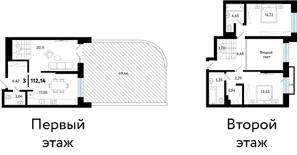 3-к квартира в новостройке, 112 кв.м., ул Бирюзова, 8