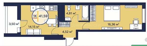 1-к квартира, 40 кв.м., улица Менжинского, 60
