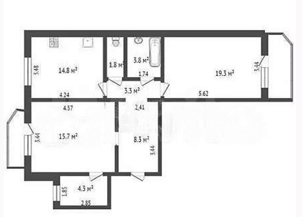 2-к квартира, 72 кв.м., улица Пермякова, 74к4