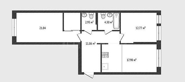 3-к квартира, 70 кв.м., Харьковская улица, 72А