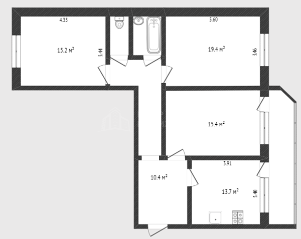 3-к квартира, 102 кв.м., улица Энергетиков, 53к1