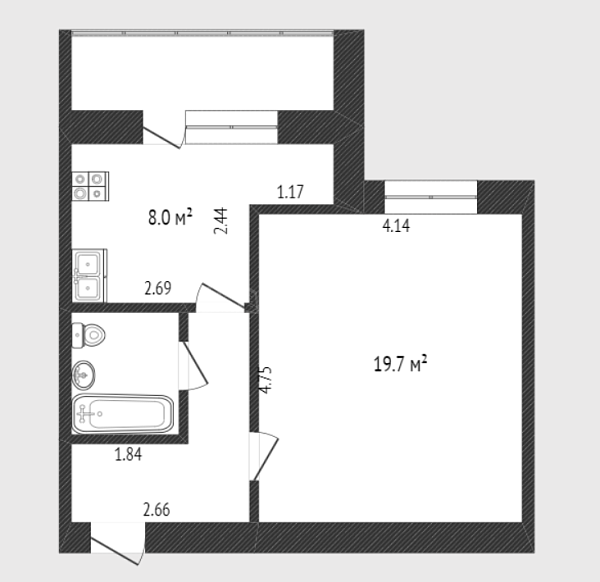 1-к квартира, 36 кв.м., улица Ватутина, 6