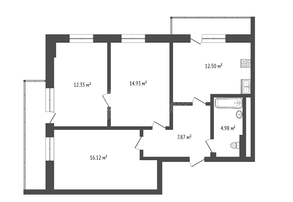 3-к квартира, 68 кв.м., улица Дружбы, 73к1