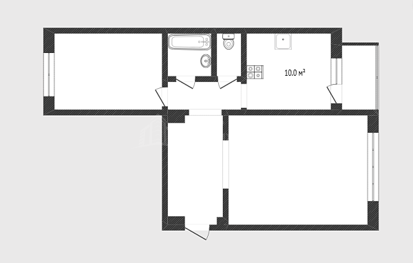 2-к квартира, 48 кв.м., улица Коммунаров, 4