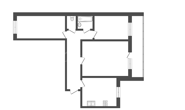 3-к квартира, 60 кв.м., улица Малыгина, 5