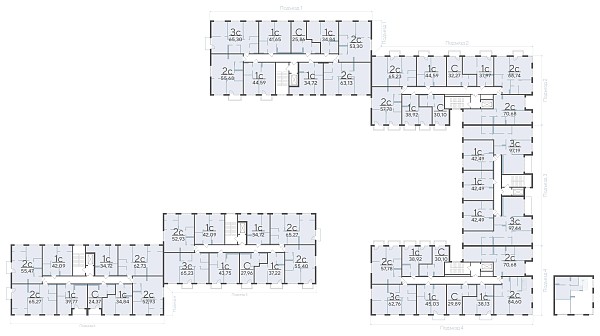 3-к квартира в новостройке, 97 кв.м.