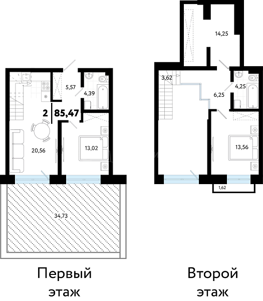 2-к квартира в новостройке, 85 кв.м., ул Малышева, 8