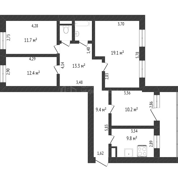 3-к квартира, 103 кв.м., Широтная улица, 156к1