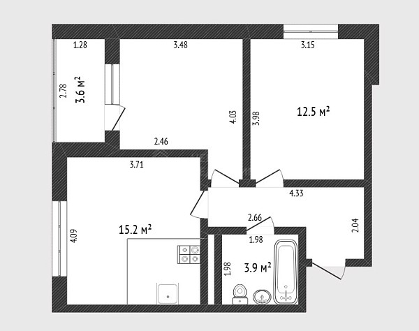 2-к квартира, 50 кв.м., Тальниковая улица, 9