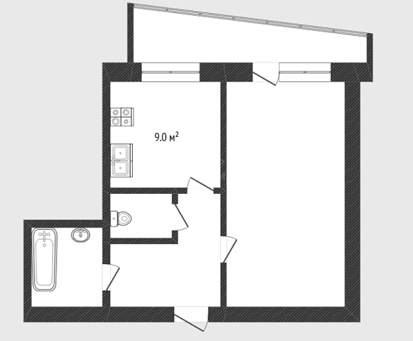 1-к квартира, 34 кв.м., улица Республики, 92