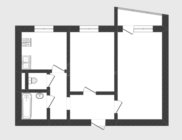 2-к квартира, 53 кв.м., улица Александра Логунова, 22