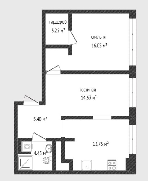 2-к квартира, 57 кв.м., улица Газовиков, 34