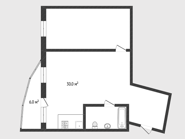 2-к квартира, 60 кв.м., улица Болотникова, 19
