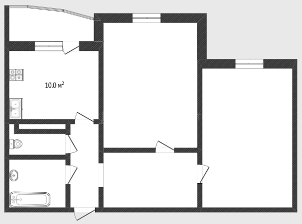2-к квартира, 59 кв.м., улица Федюнинского, 56к2