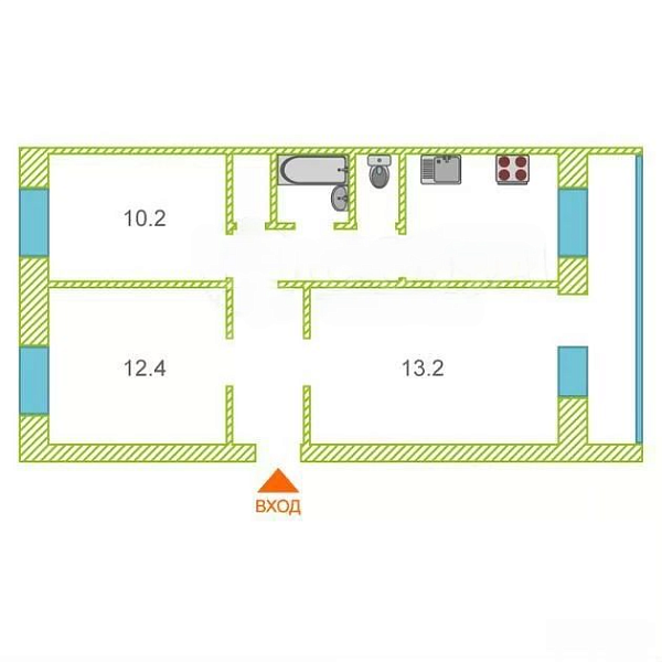 3-к квартира, 62 кв.м., улица Котовского, 4А