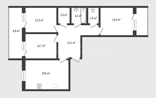 3-к квартира, 77 кв.м., улица Созидателей, 14