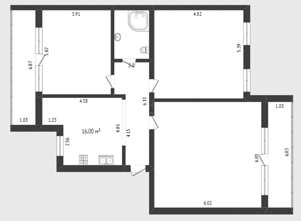 3-к квартира, 112 кв.м., Центральный округ, Северная улица, 3