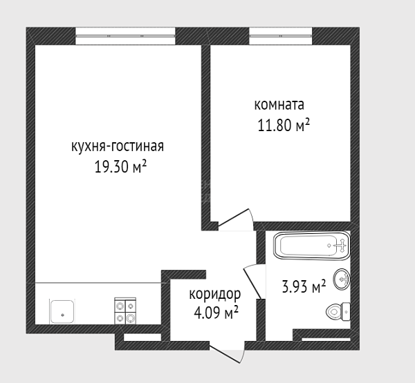 1-к квартира, 38 кв.м., микрорайон Рощино, улица Александра Федоровича, 10