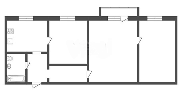 3-к квартира, 56 кв.м., улица Пермякова, 16