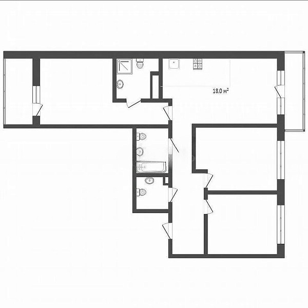 3-к квартира, 76 кв.м., улица Михаила Лермонтова, 8
