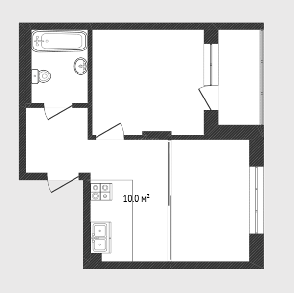 1-к квартира, 41 кв.м., улица Игоря Комиссарова, 7