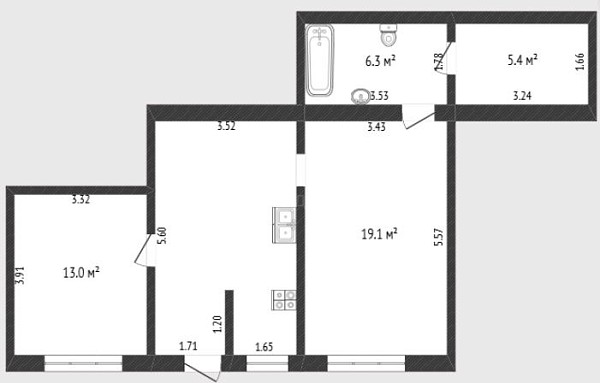 2-к квартира, 64 кв.м., Станционная улица, 36А