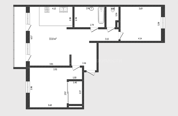 2-к квартира, 77 кв.м., улица Созидателей, 16