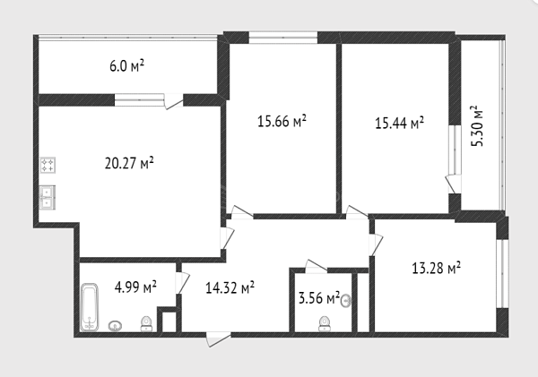 3-к квартира, 87 кв.м., улица Александра Протозанова, 10к1