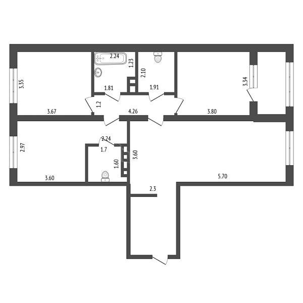 3-к квартира, 87 кв.м., улица Михаила Лермонтова, 8