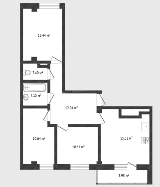 3-к квартира, 69 кв.м., улица Валентины Трофимовой, 8