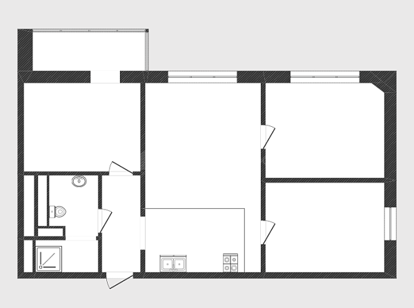 3-к квартира, 56 кв.м., улица Федюнинского, 56