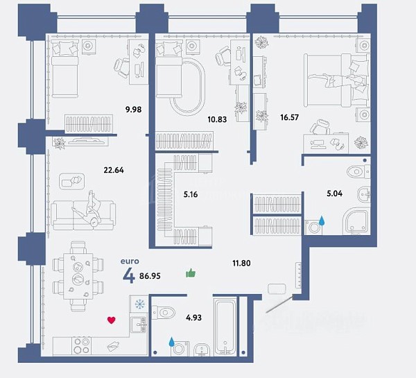 3-к квартира, 86 кв.м., улица Тимофея Чаркова, 93