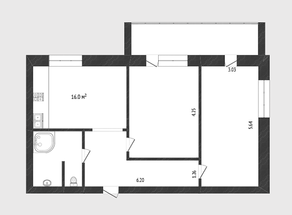 2-к квартира, 65 кв.м., микрорайон Нефтяников, улица Пирогова, 11