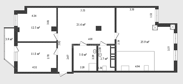 3-к квартира, 80 кв.м., улица Константина Посьета, 14