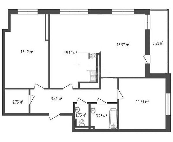 2-к квартира, 77 кв.м., Краснооктябрьская улица, 14к2