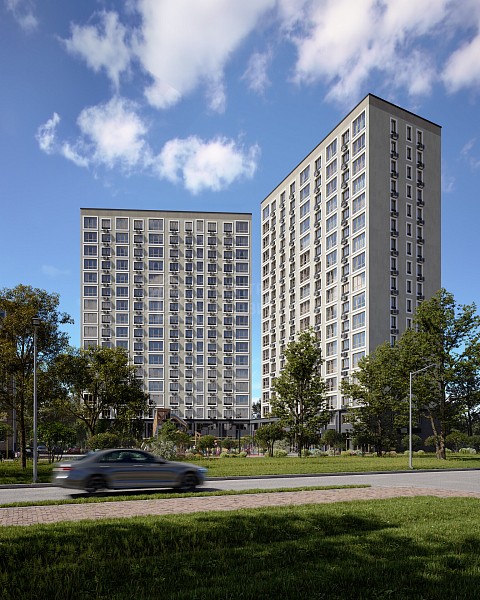 2-к квартира в новостройке, 62 кв.м.