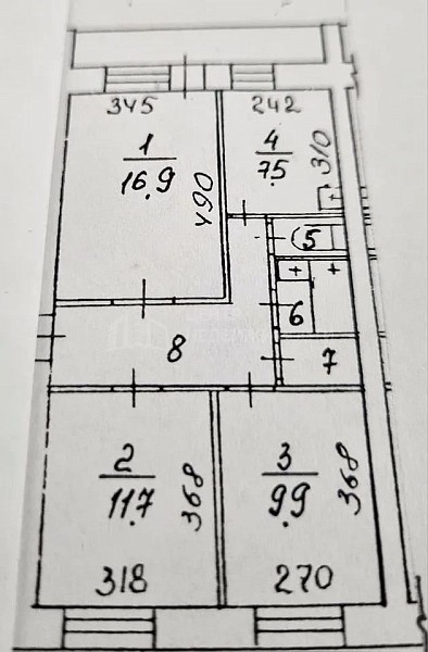 3-к квартира, 59 кв.м., улица Мира, 65А