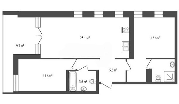 2-к квартира, 60 кв.м., улица Сергея Джанбровского, 4